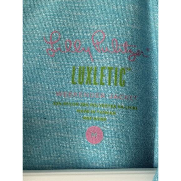 Lilly Pulitzer Luxletic Women’s Size Medium Blue Kapri Jacket Coat Shirt Cruise - Picture 4 of 10